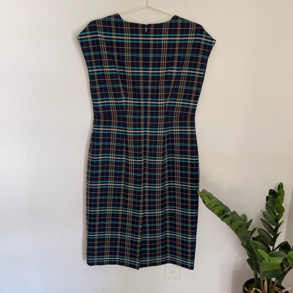 HUGO BOSS Daela Plaid Stretch Cotton Dress Size 10 - Picture 11 of 11